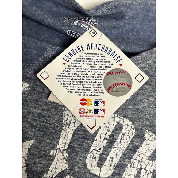 New York Yankees Womens Gray Pullover Sweatshirt Large Majestic Fan Fashion Long - Picture 8 of 11